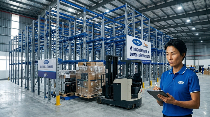 Nghiệm thu kệ drive in sau lắp đặt Nghiệm thu tải trọng kệ drive in sau lắp đặt tại Lào Cai