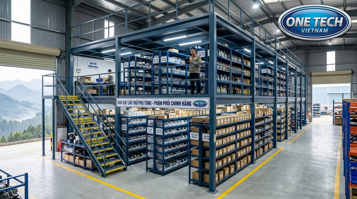 Kệ sàn mezzanine cho kho phụ tùng và vật tư tại Lào Cai