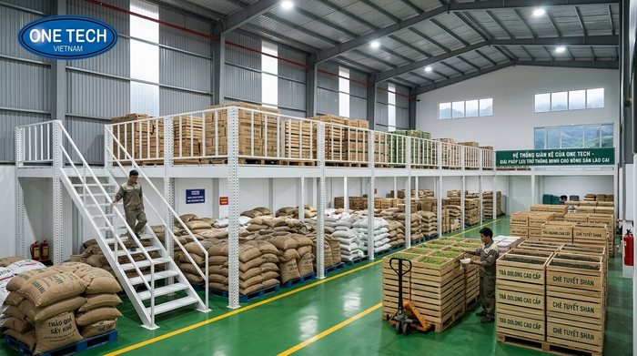 Kệ sàn mezzanine cho kho nông sản tại Lào Cai