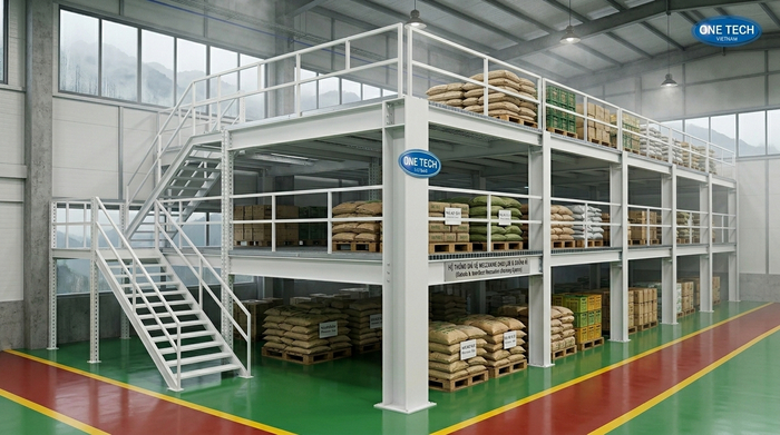 Kệ sàn mezzanine sơn tĩnh điện chống ẩm tại Lào Cai