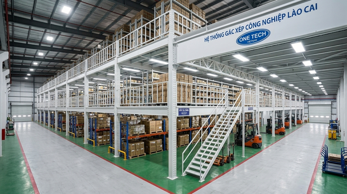 Kệ sàn mezzanine tối ưu diện tích kho tại Lào Cai