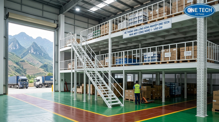 Lắp đặt kệ sàn mezzanine tại địa hình kho ở Lào Cai