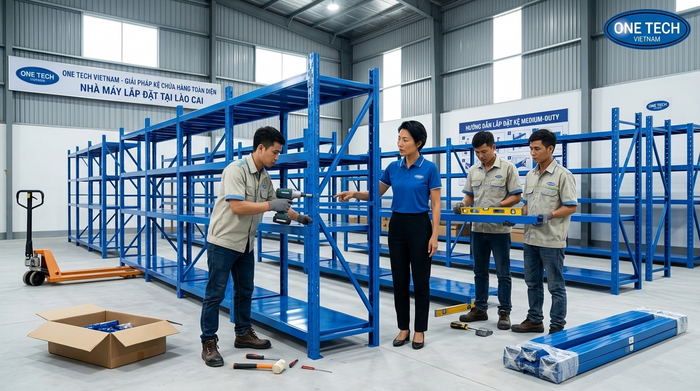 Quy trình lắp đặt kệ trung tải Lào Cai Lắp đặt kệ trung tải Lào Cai đúng kỹ thuật