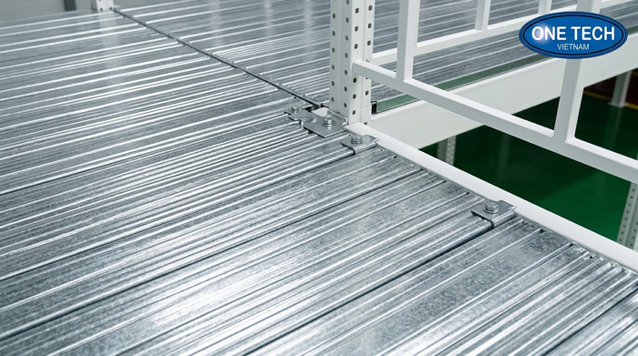 Mặt sàn tôn gân cho hệ kệ mezzanine