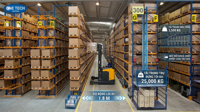 Bản vẽ thiết kế kệ Narrow Aisle Bản vẽ thiết kế Kệ Narrow Aisle Lào Cai theo tải trọng và xe nâng