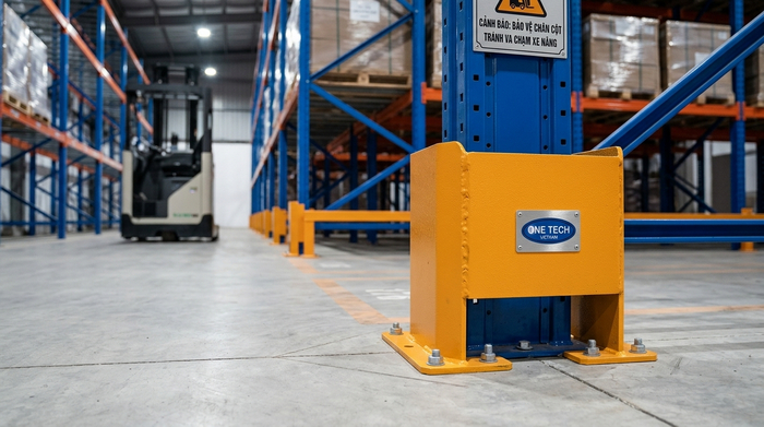 Phụ kiện bảo vệ chân trụ kệ Double Deep hạn chế va chạm xe nâng