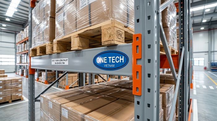 Chi tiết thanh beam kệ Double Deep hạng nặng chịu tải pallet