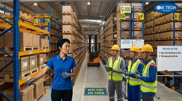 Đào tạo quy trình vận hành kệ Narrow Aisle Đào tạo vận hành kệ Narrow Aisle và quy trình lấy hàng an toàn