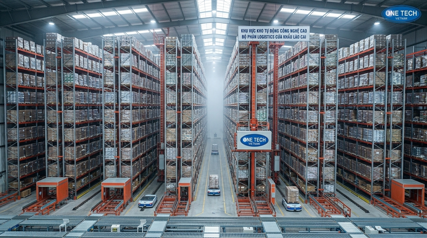Kệ kho ASRS Lào Cai cho kho trung chuyển tự động Mô phỏng kệ kho ASRS Lào Cai trong kho trung chuyển hàng pallet