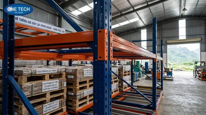 Bề mặt sơn tĩnh điện chống gỉ cho kệ push back tại kho ẩm Lào Cai