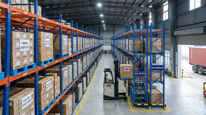 Kệ push back cho kho hàng xuất nhập khẩu tại khu vực cửa khẩu Lào Cai