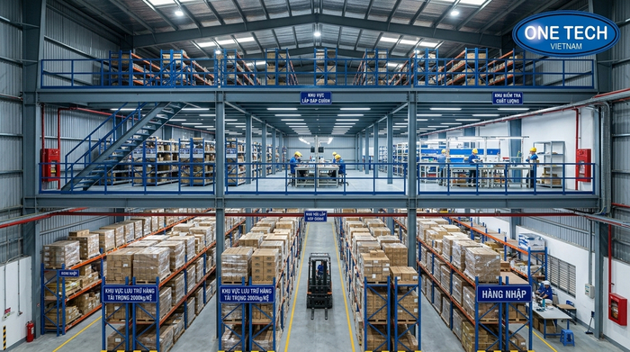 Kệ sàn Mezzanine Lào Cai tăng diện tích kho Kệ sàn Mezzanine Lào Cai giúp tăng diện tích sử dụng trong nhà kho