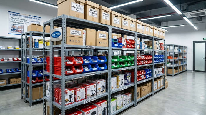 Kệ sắt v lỗ cho kho hàng Lào Cai Kệ sắt v lỗ cho kho nhỏ tại Lào Cai dễ lắp đặt và phân loại hàng hóa