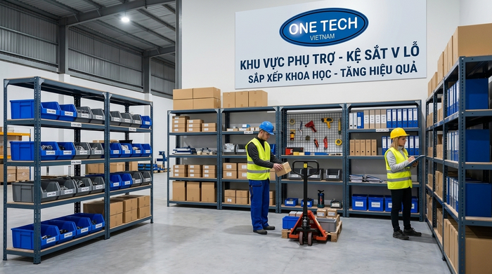 Kệ sắt v lỗ cho kho phụ trợ Kệ sắt v lỗ cho khu phụ trợ trong kho trung chuyển Lào Cai