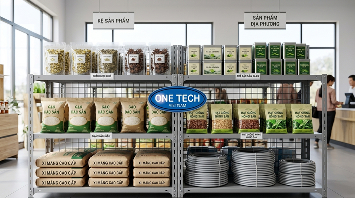 Kệ sắt v lỗ trưng bày siêu thị tại Sa Pa