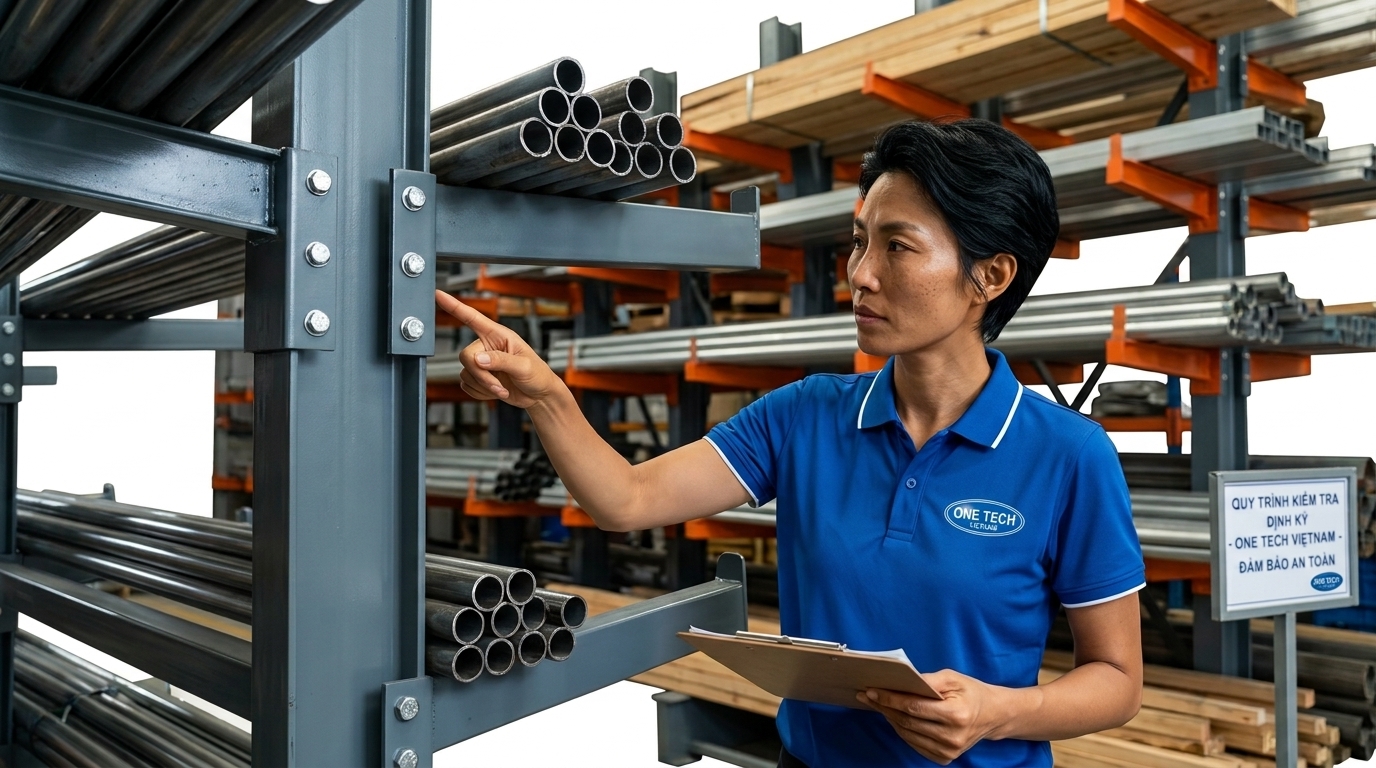 Kiểm tra định kỳ kệ tay đỡ Lào Cai Kiểm tra định kỳ kệ tay đỡ tại kho Lào Cai