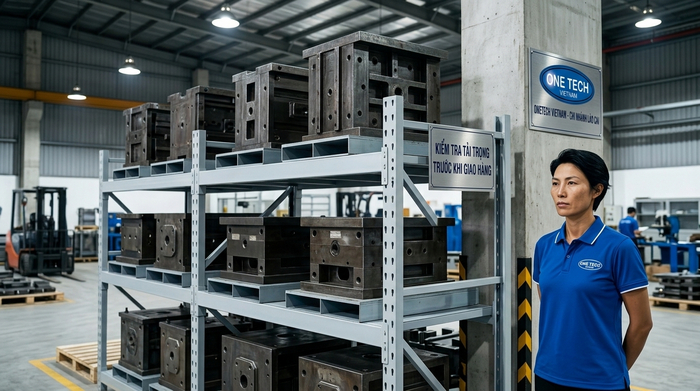 Kiểm tra tải trọng Kệ Khuôn Lào Cai trước khi bàn giao sử dụng