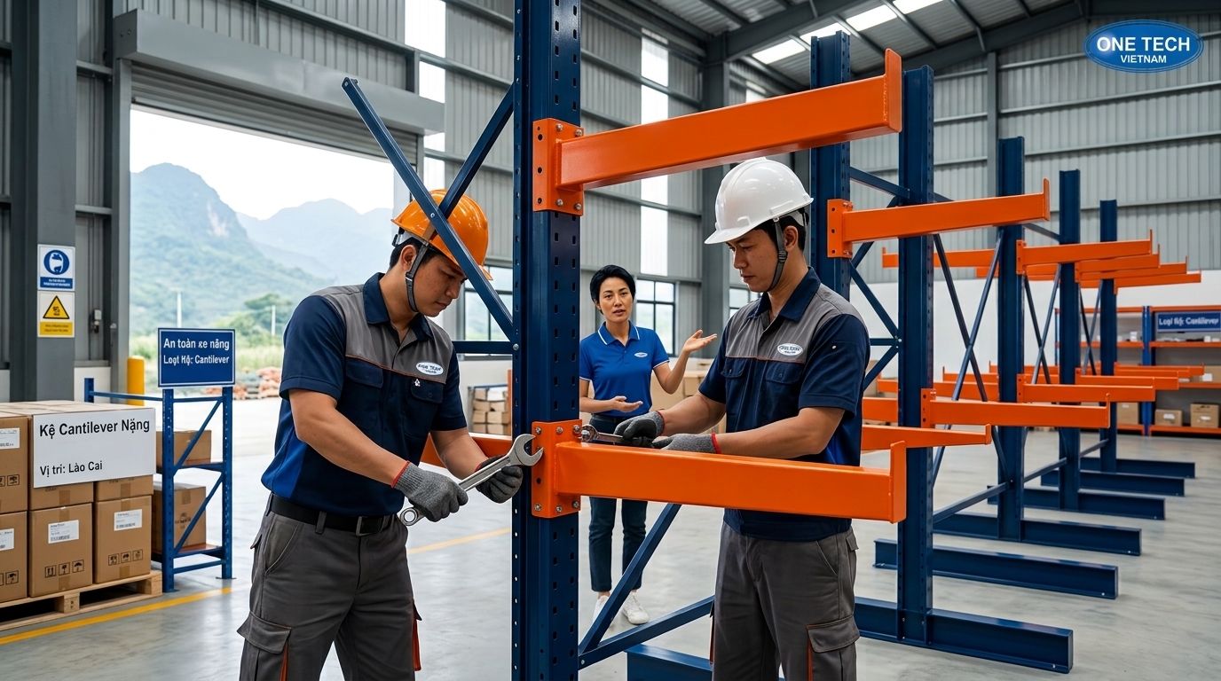 Lắp đặt kệ tay đỡ tại kho Lào Cai Lắp đặt kệ tay đỡ tại kho hàng Lào Cai