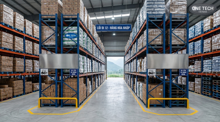 Lối đi xe nâng cho kho trung chuyển Bố trí lối đi xe nâng trong kho trung chuyển Lào Cai để xuất nhập hàng nhanh
