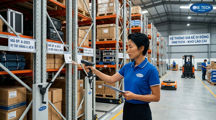 Quản lý mã hàng trên kệ kho di động Lào Cai