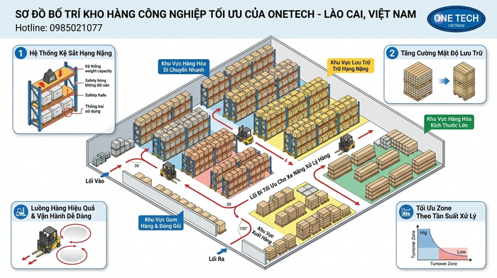 Sơ đồ bố trí kệ kho trung chuyển Lào Cai Sơ đồ bố trí kệ kho trung chuyển Lào Cai tối ưu mật độ lưu trữ và lối đi