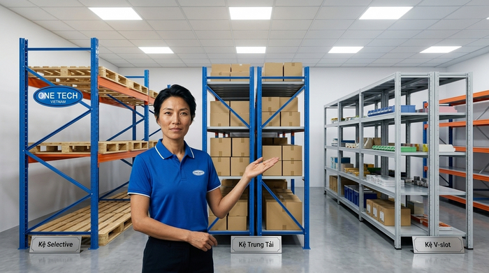 So sánh các loại kệ kho phổ biến So sánh kệ Selective kệ trung tải và kệ sắt V lỗ cho kho hàng
