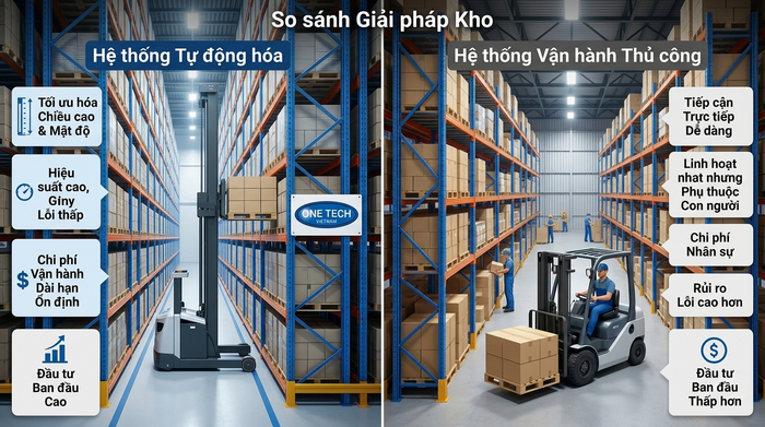 Chi phí sở hữu dài hạn của Stacker-Crane So sánh chi phí sở hữu dài hạn giữa Stacker-Crane và phương án giá rẻ