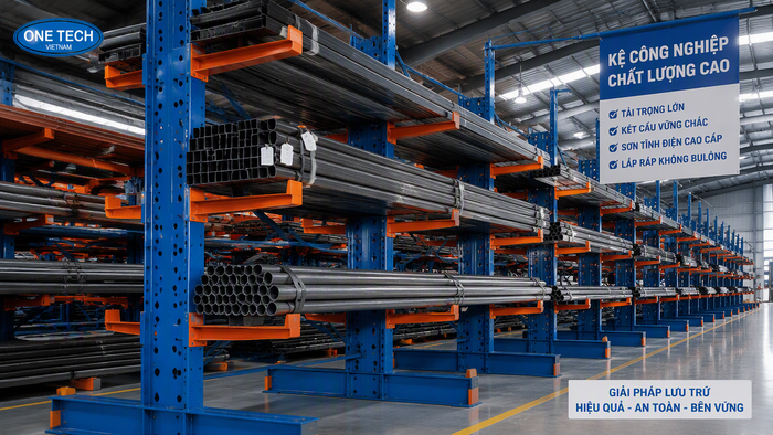 Kệ hạng nặng thiết kế riêng cho thép ống Kệ hạng nặng để bó ống thép trong kho công nghiệp