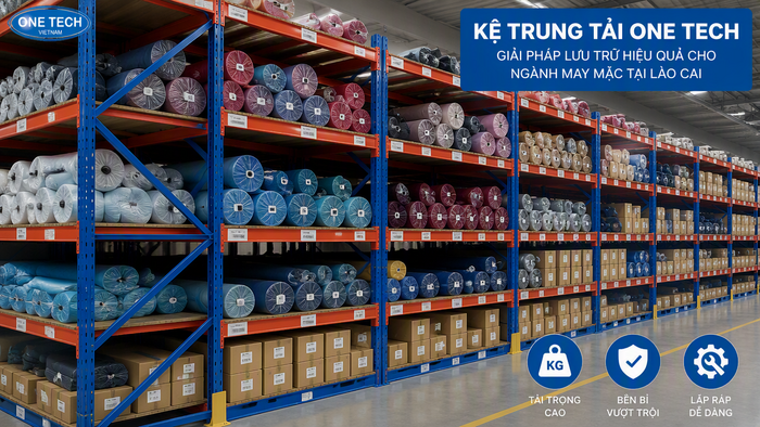 Kệ kho may mặc tối ưu không gian lưu trữ Kệ kho may mặc Lào Cai chứa vải và phụ kiện