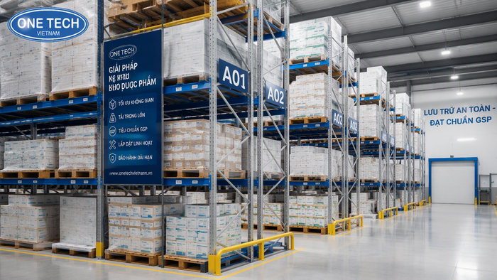 Kệ pallet racking cho kho thuốc và dược phẩm Kệ pallet racking cho kho thuốc và dược phẩm quy mô lớn