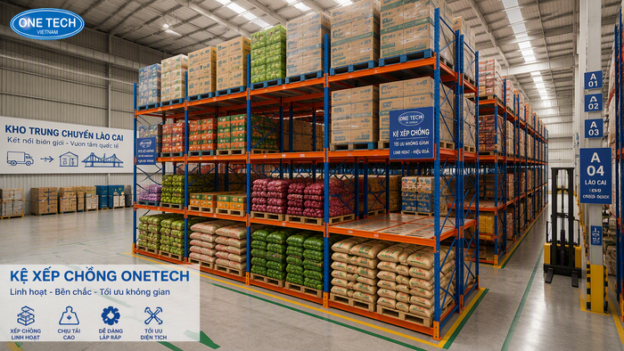 Kệ xếp chồng Lào Cai trong kho trung chuyển Kệ xếp chồng Lào Cai cho kho trung chuyển hàng hóa