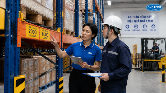 Nghiệm thu kệ kho logistics sau lắp đặt Nghiệm thu kệ kho logistics sau lắp đặt và kiểm tra an toàn