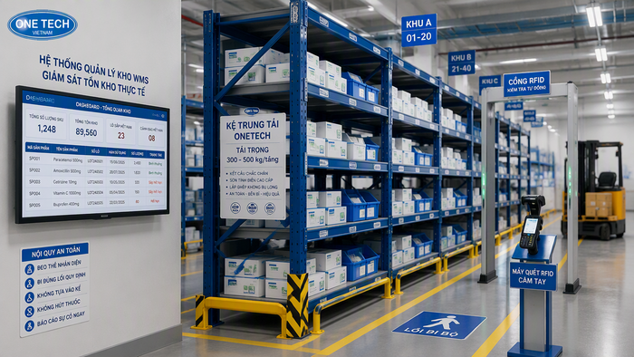 Quản trị kho dược phẩm bằng RFID và WMS Quản trị kho dược phẩm bằng RFID và WMS trên hệ thống kệ