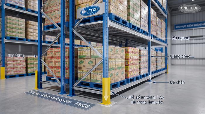 Tải trọng an toàn cho hệ thống kệ kho FMCG Lào Cai Tính tải trọng an toàn cho kệ kho FMCG Lào Cai